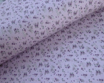 Ribbed jersey roses purple, lilac - jersey fabric by the meter - cotton jersey flowers stretch with ribs, ribbed knit, ribbed fabric *from 50 cm