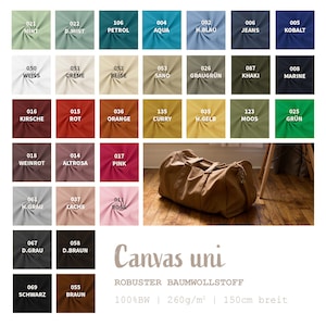 Canvas stable fabric sold by the meter - tear-resistant bag fabric - heavy cotton fabric - plain cotton - traditional fabric - Panama - 50 x 150 cm