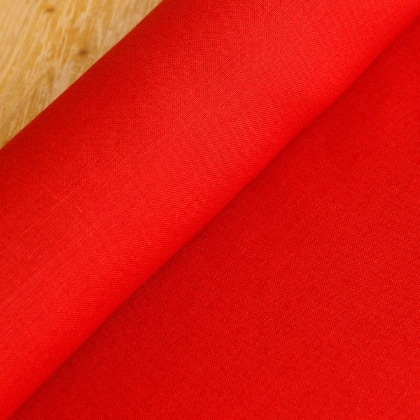 Strukturleinen - Meterware Stoff - Paprika - 100% Leinen *** 50 cm x 150 cm ***