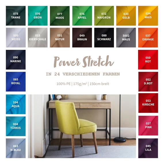 Polyesterstoff Uni Meterware - Polyester Canvas - Power Stretch gefärbt - Dekostoff pflegeleicht/knitterarm - Stoff für Kostüme - 50 x 146cm