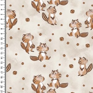 Alpine fleece printed squirrel - sweat beige chipmunk - fleece fabric, alpine sweat, winter fabric, sweat fabric, sew sweater *from 50 cm