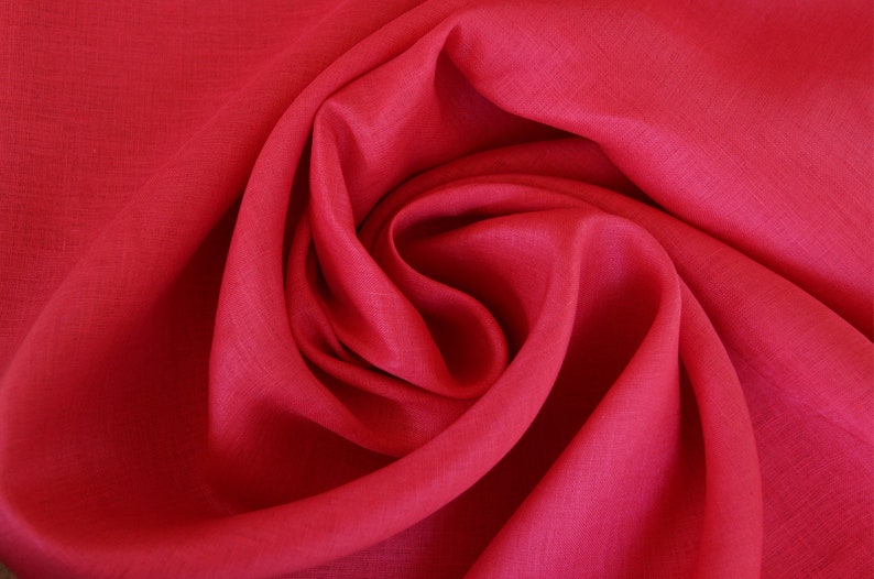 Linen voile sold by the meter soft linen voile plain flowing blouse fabric, airy summer fabric, light linen fabric, natural fabric From 50 cm 015 rot