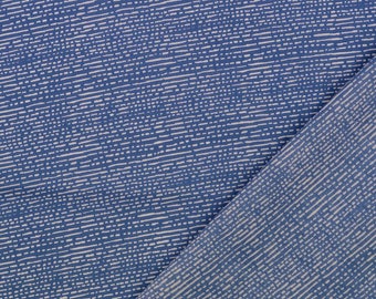 Dekostoff Baumwolle bedruckt - Streifen blau - Stoff Meterware Webware jeans, Popeline Baumwollstoff unregelmäßige Linien *ab 50 cm