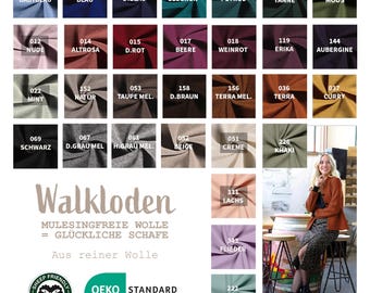 Felted wool fabric by the meter, plain - felted wool - coat fabric - traditional fabric - boiled wool - loden - 100% virgin wool/wool *** 50 cm x 140 cm ***