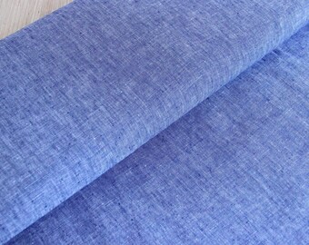 Linen Melange NAVY 100% Linen - Fabric By the Product - Ecological Summer Blouse Melted *** 50 cm x 140 cm ***