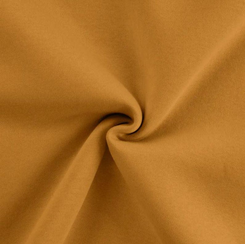 Winter sweatshirt fabric by the meter - melange sweatshirt fabric - cotton sweatshirt melange, Oeko-Tex Standard 100 certified - soft fabric for sweaters/hoodies *From 50 cm 033 ocker