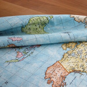 Decorative fabric by the meter world map - cotton blend Atlas - cotton/polyester - fabric for home decoration/tablecloth/curtain *** 50 cm x 140 cm*** image 3