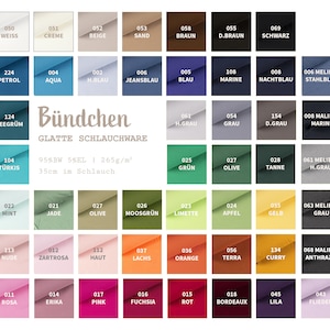 Bündchen Meterware glatt - Bündchenstoff Uni - Schlauchware, Bündchenware, Strickschlauch ÖkoTex 100  *Ab 25cm x 70cm (35 cm im Schlauch)