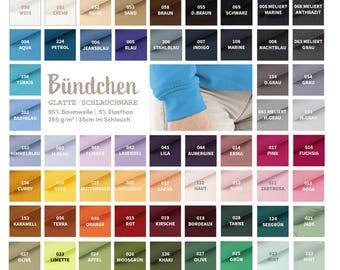 Bündchen Meterware glatt - Bündchenstoff Uni - Schlauchware, Bündchenware, Strickschlauch ÖkoTex 100  *Ab 25cm x 70cm (35 cm im Schlauch)