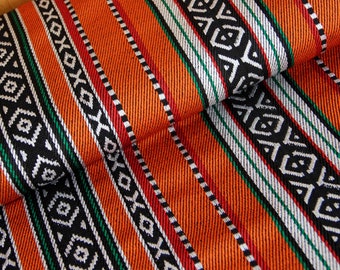 Decorative fabric by the meter Ethno - robust jacquard orange Indians - fabric costumes poncho Mexico - stable mixed fabric upholstery fabric *from 50 cm