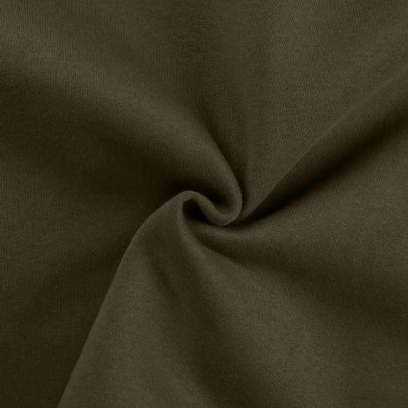 Winter sweatshirt fabric by the meter - melange sweatshirt fabric - cotton sweatshirt melange, Oeko-Tex Standard 100 certified - soft fabric for sweaters/hoodies *From 50 cm 027 khaki