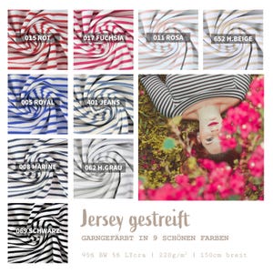 Striped cotton jersey, jersey fabric by the meter with stripes - yarn-dyed knit jersey - printed stretch fabric, cotton jersey *from 50 cm