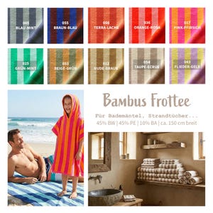 Striped terry cloth by the meter, bamboo & cotton, suitable for babies - striped bath towel fabric - hand towel, bath fabric, beach towel, baby blanket *from 50 cm