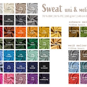 Wintersweat Meterware uni - Sweatshirt Stoff meliert ÖkoTex 100 - Baumwoll Sweat zweifarbig - weicher Stoff für Pullover/Hoodies *Ab 50cm