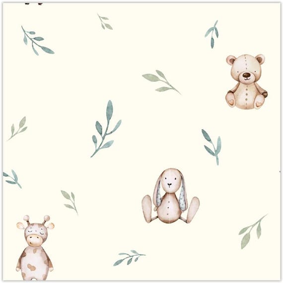 Musselin digital bedruckt Kuscheltiere creme Musselin Meterware