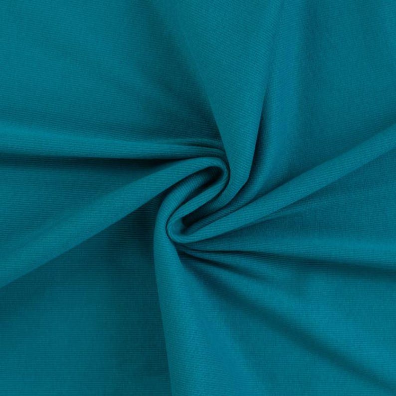 Tissu côtelé pour poignets, vendu au mètre, extra large - Tissu côtelé pour poignets, coloris uni - Tissu tubulaire pour poignets - Maille - Jersey côtelé *À partir de 25 cm x 95 cm 006 seegrün