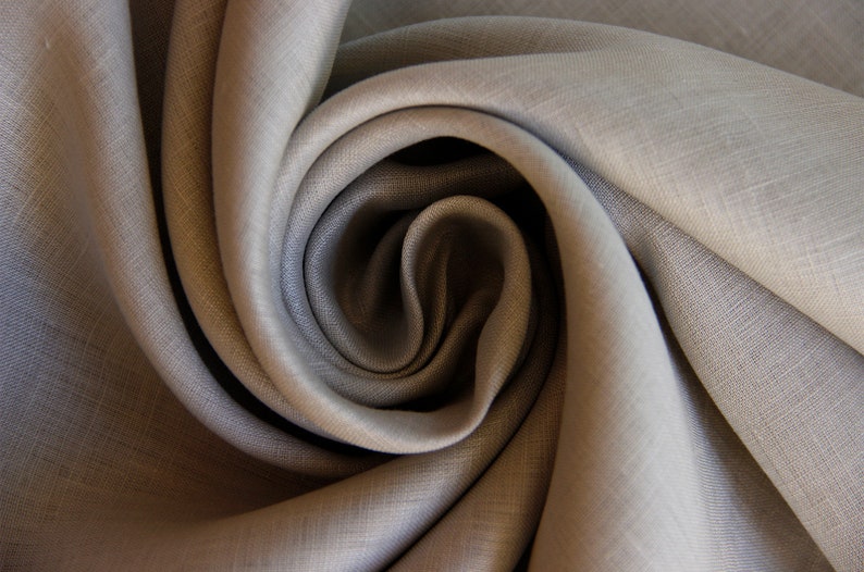 Voile de lin vendu au mètre voile de lin doux uni tissu chemisier fluide, tissu été aéré, tissu lin léger, tissu naturel A partir de 50 cm 052 beige