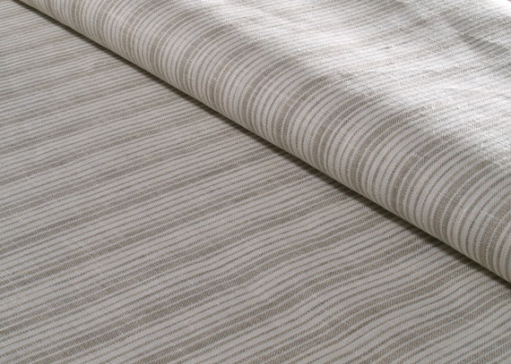 Leinen Streifen Rhythmus Stoff Meterware natur/gebleicht