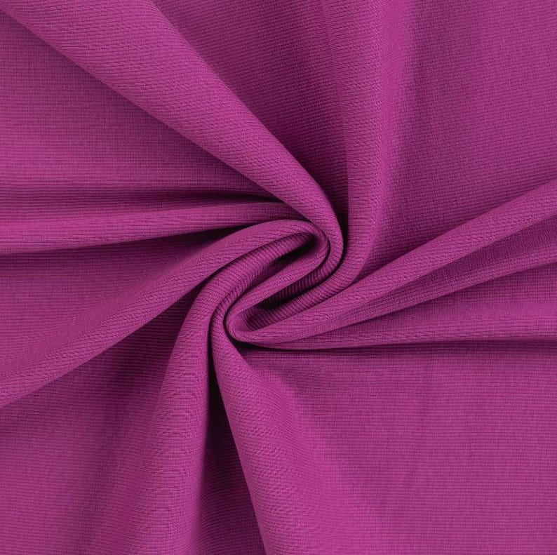 Tissu côtelé pour poignets, vendu au mètre, extra large - Tissu côtelé pour poignets, coloris uni - Tissu tubulaire pour poignets - Maille - Jersey côtelé *À partir de 25 cm x 95 cm 180 fuchsia