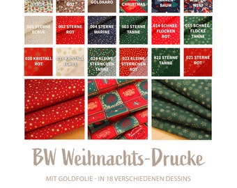 Kerststoffen - katoen bedrukt per meter - katoenen stoffen - decoratiestoffen Kerst - winterstoffen, Adventstoffen, ster - 25 x 135 cm