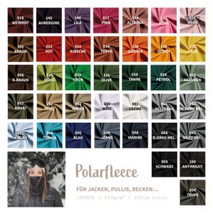 Polar fleece by the meter, anti-pilling - Soft/cuddly fleece fabric - Plain cuddly fleece - Polyester fleece - Winter fabric - 50 x 150 cm image 1
