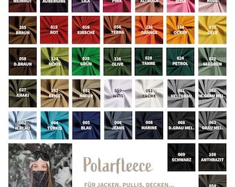 Polar fleece by the meter, anti-pilling - Soft/cuddly fleece fabric - Plain cuddly fleece - Polyester fleece - Winter fabric - 50 x 150 cm