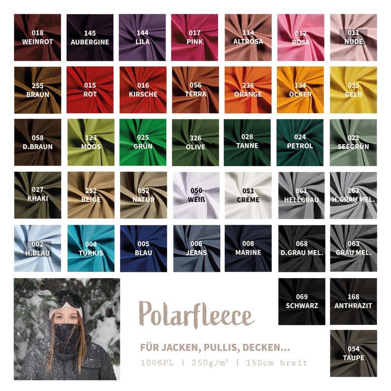 Polar fleece by the meter, anti-pilling - Soft/cuddly fleece fabric - Plain cuddly fleece - Polyester fleece - Winter fabric - 50 x 150 cm image 1