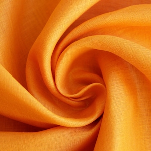 Linen voile sold by the meter soft linen voile plain flowing blouse fabric, airy summer fabric, light linen fabric, natural fabric From 50 cm 003 orange