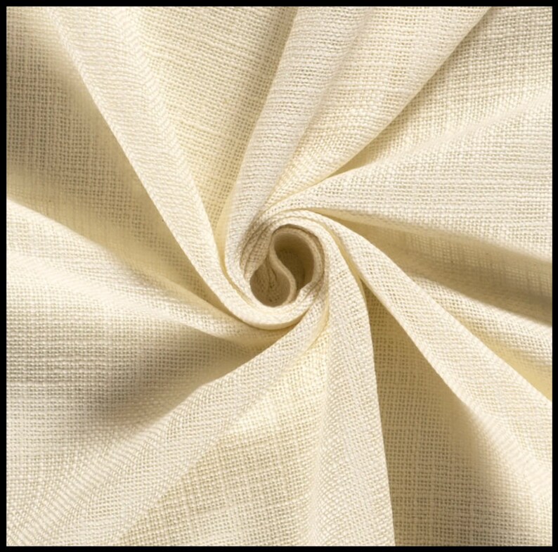 Linen look plain cotton fabric linen look coarse rustic cotton BW fabric by the meter, decorative fabric linen, table linen sewing From 50 cm 051 creme