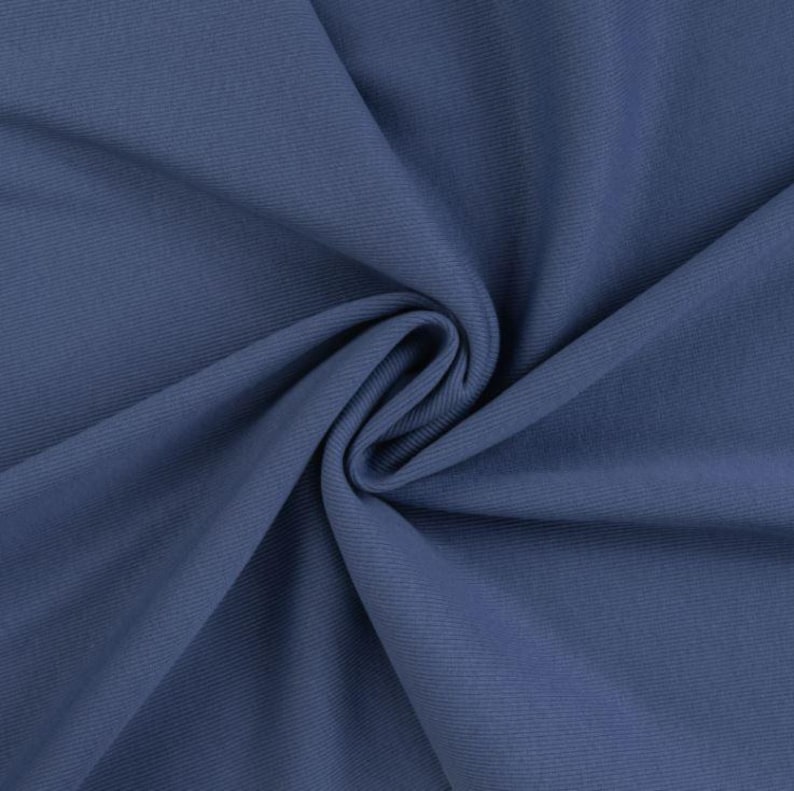 Tissu côtelé pour poignets, vendu au mètre, extra large - Tissu côtelé pour poignets, coloris uni - Tissu tubulaire pour poignets - Maille - Jersey côtelé *À partir de 25 cm x 95 cm 990 dunkelblau
