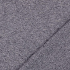 May include: Close-up of a gray fabric with a diagonal fold. The fabric has a textured appearance, with a slightly heathered effect. The color is a medium gray, suitable for various apparel or craft projects.