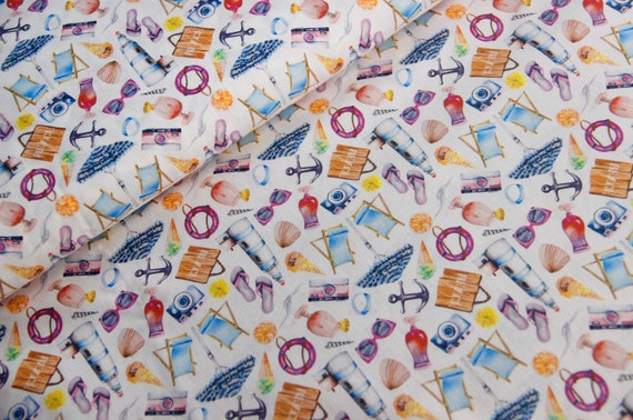 Tela de algod n estampado digital por metros tela infantil playa
