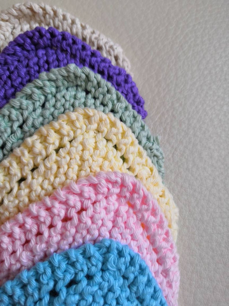 Face scrubbies knitted face cloths cotton pads knit make ...