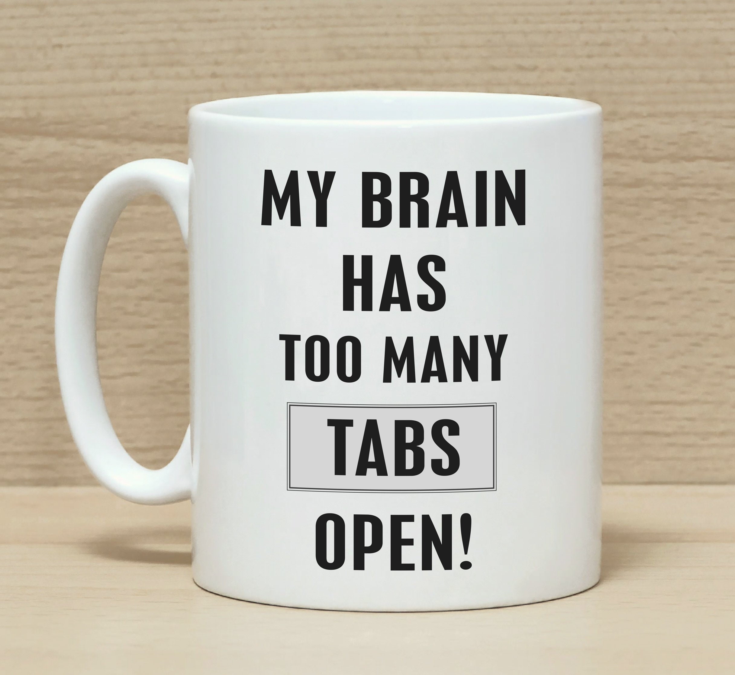 Lustige Kaffeetassen Becher mit Spruch Gehirn Registerkarten Etsy