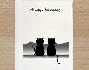 Anniversary Cards For Wife - Cat Anniversary Card For Husband Partner - View #2