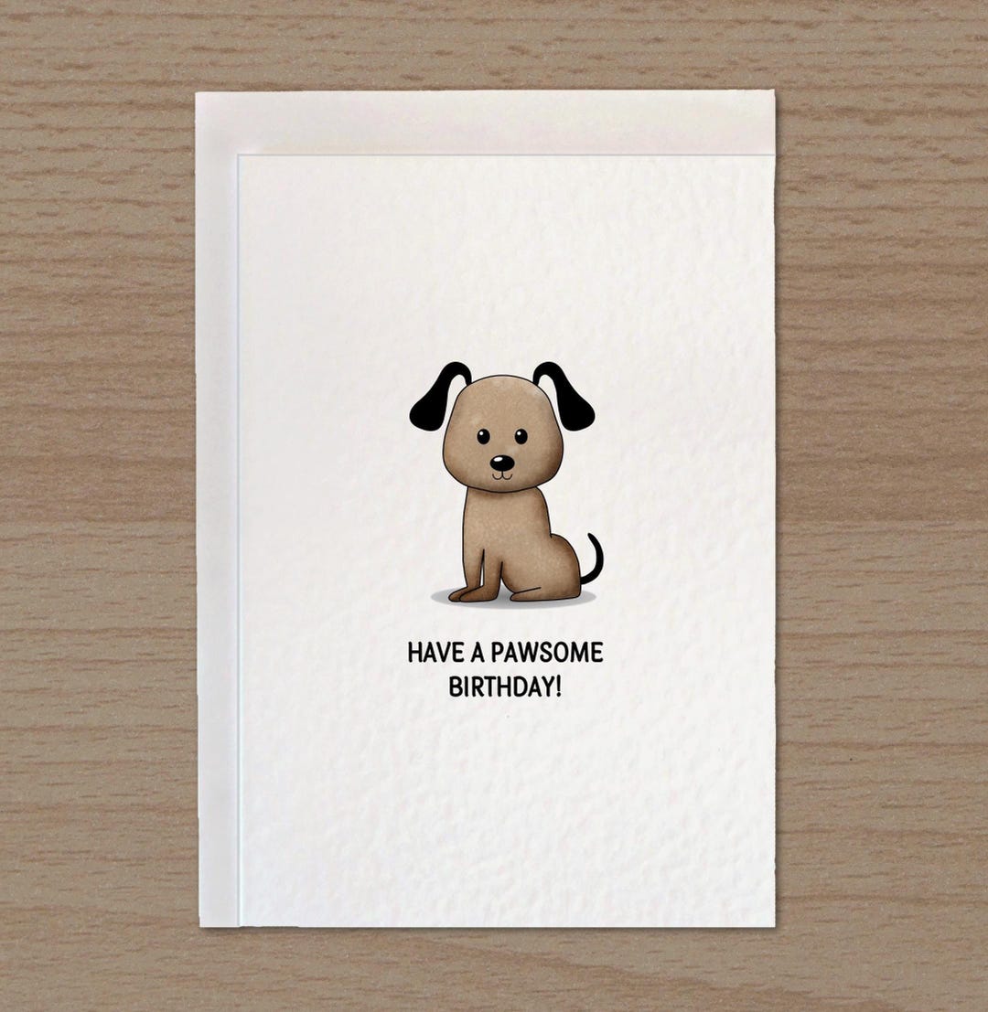 Funny Birthday Card, Dog Card, Pawsome Birthday, Card for Dog Lovers ...