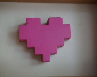 Beton 8-Bit-Kühlschrank-Magnet-matt-Pink