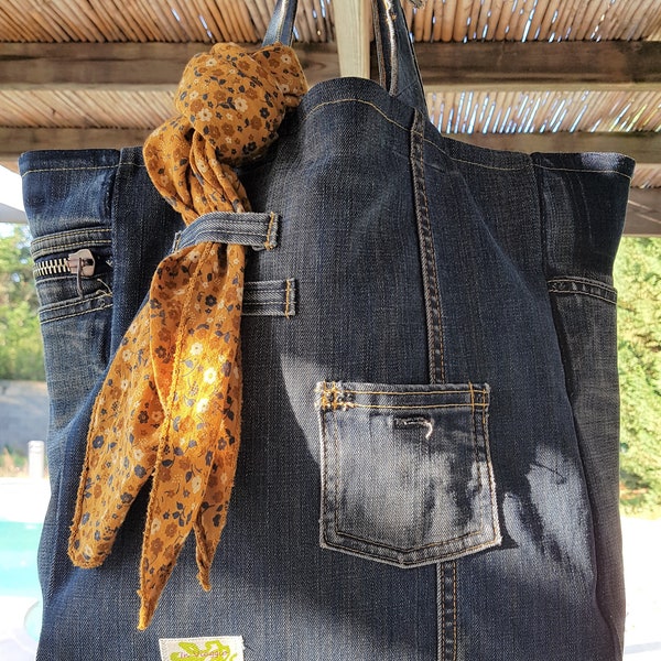 Sac cabas en jean recyclé