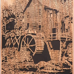 Glade Creek Mill scroll saw art