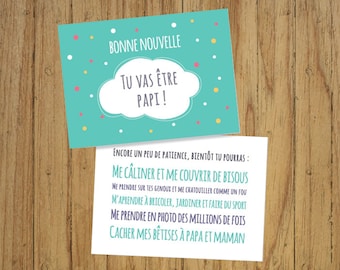 Carte annonce grossesse, papi mamie, bonne nouvelle, faire-part, naissance