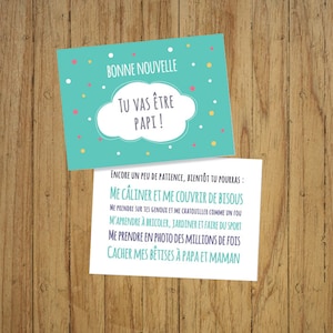 Carte annonce grossesse, papi mamie, bonne nouvelle, faire-part, naissance