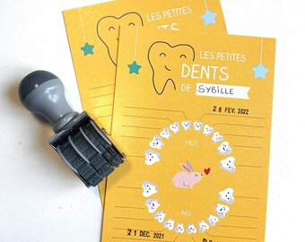 Cartes étapes bébé, dents de lait, petites dents, petite souris, quenottes, dentition