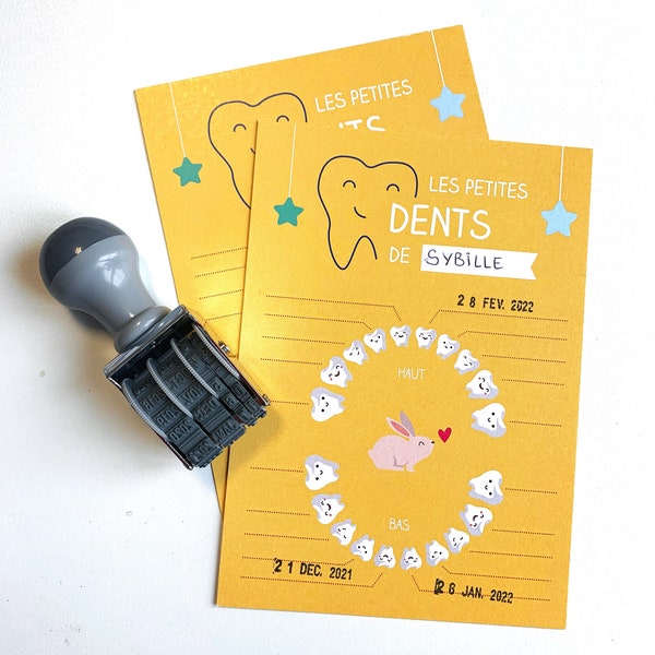 Cartes étapes bébé, dents de lait, petites dents, petite souris, quenottes, dentition