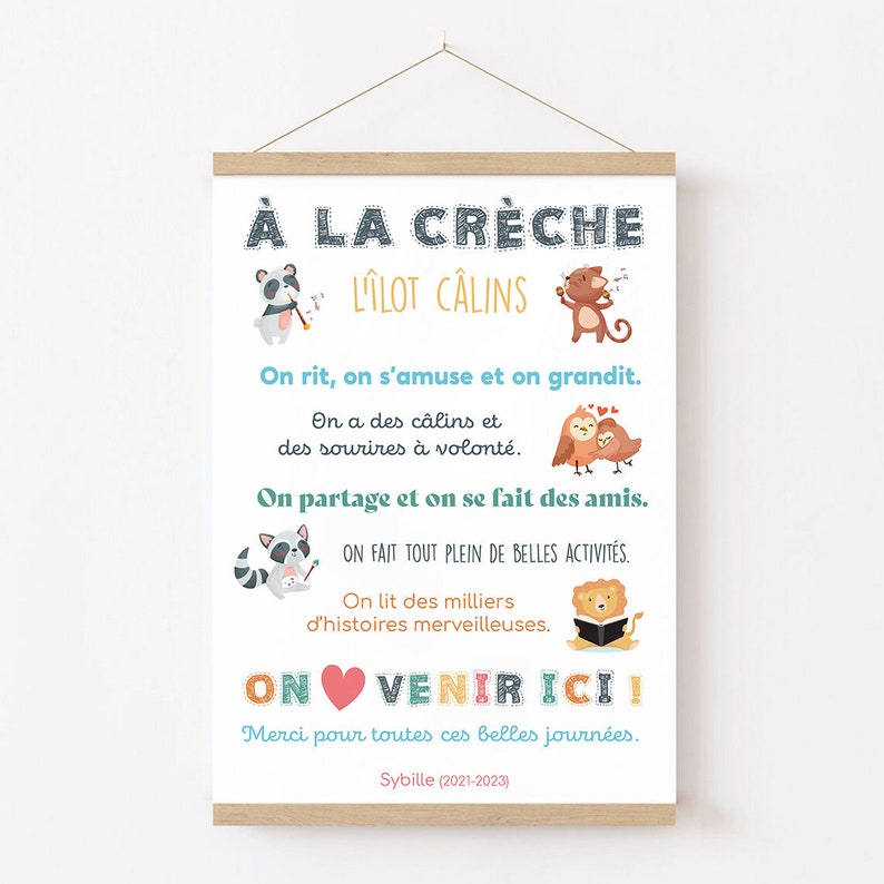 Cartaz de presente para creche, babá ou mãe, presente para professor, personalizado imagem 1