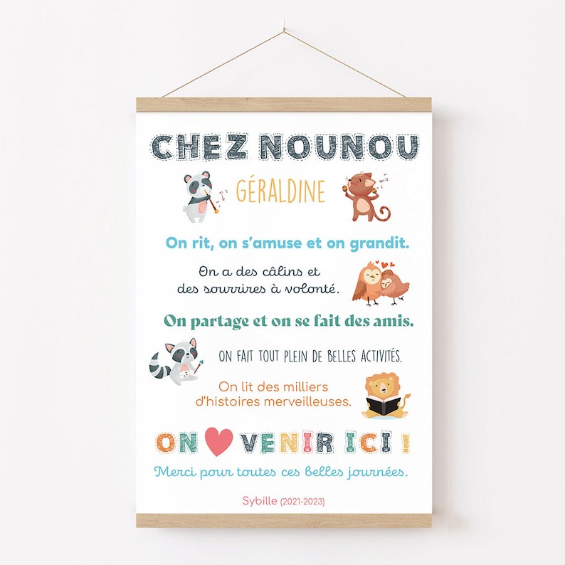 Cartaz de presente para creche, babá ou mãe, presente para professor, personalizado imagem 3