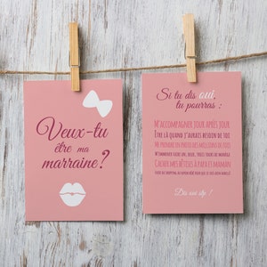 Card request godmother, Do you want to be my godmother, godfather godmother, announcement, baptism