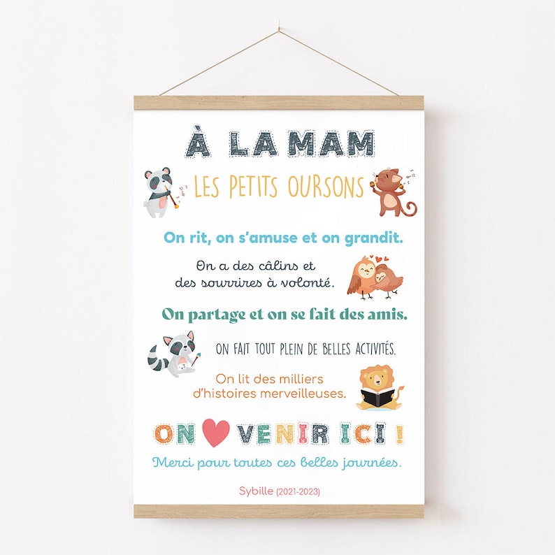 Cartaz de presente para creche, babá ou mãe, presente para professor, personalizado imagem 2
