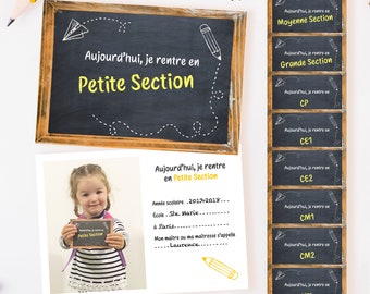 Cartões de marco de volta às aulas – Conjunto de 9 cartões de lembrança para creche, babá, jardim de infância – Cabine de fotos – Presente infantil