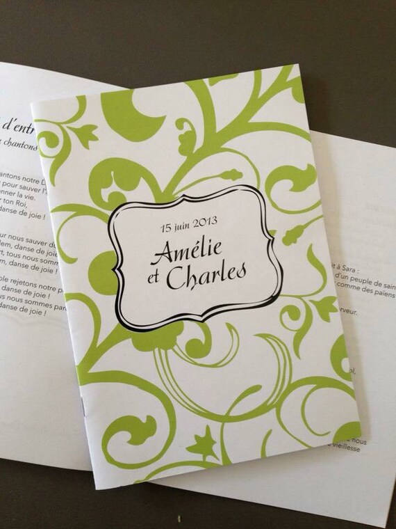 Livret Messe Mariage Nature Vegetal Celebration Ceremonie Etsy