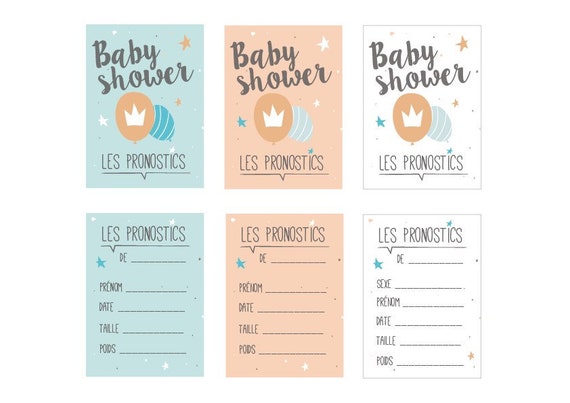 Carte Jeu Babyshower Pronostic Naissance Annimation Fete Etsy Carte Jeu Babyshower Pronostic Naissance Annimation Fete Etsy